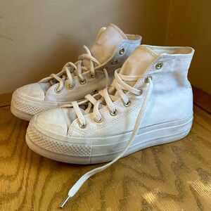 Converse All-Star white platform sneakers (size 7)